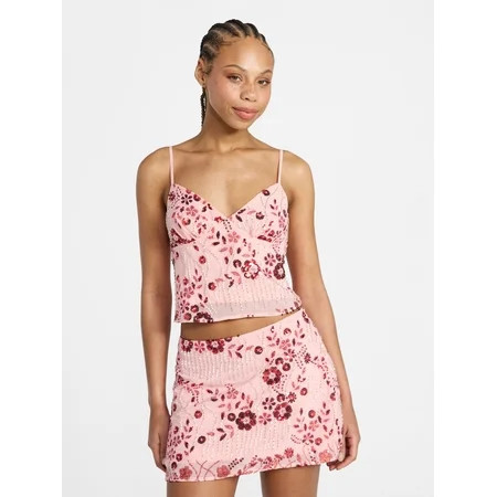 No Boundaries Junior's Beaded Camisole, Sizes XXS-XXL | Walmart (US)