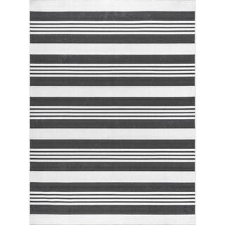 nuLOOM Lena Gray 3 ft. x 5 ft. Machine Washable Striped Indoor Area Rug-BIRV14A-305 - The Home De... | The Home Depot