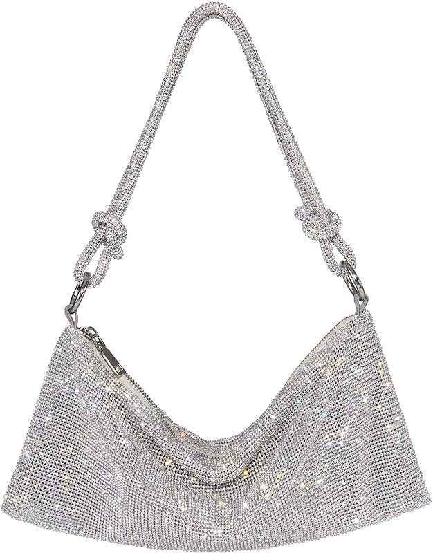 oexe Rhinestone Purse Sparkly Bag Diamond Purses for Women Hobo Bag Upgrade Evening Prom Rhinesto... | Amazon (US)