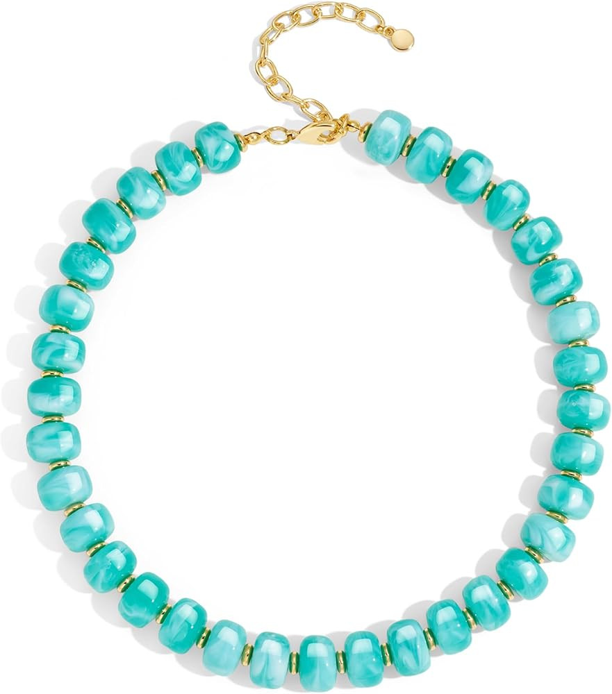 Summer Beach Jewelry Chunky Beaded Necklace for Women Trendy Statement Big Colorful Resin Bead Ch... | Amazon (US)
