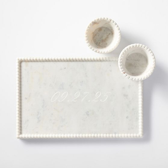 Beaded Marble Appetizer Serving Platter | Mark and Graham