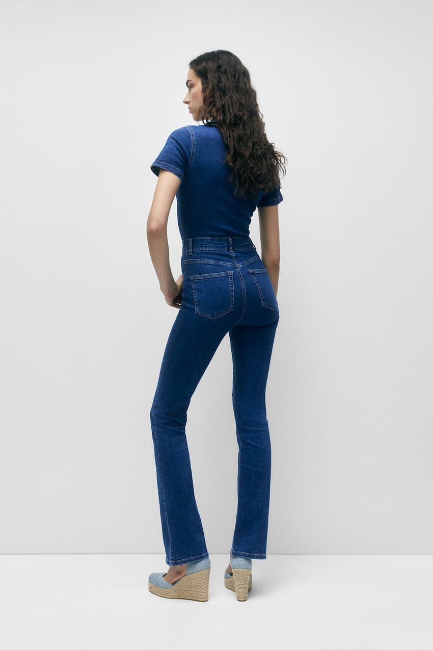 Denim jumpsuit with short sleeves | PULL and BEAR UK