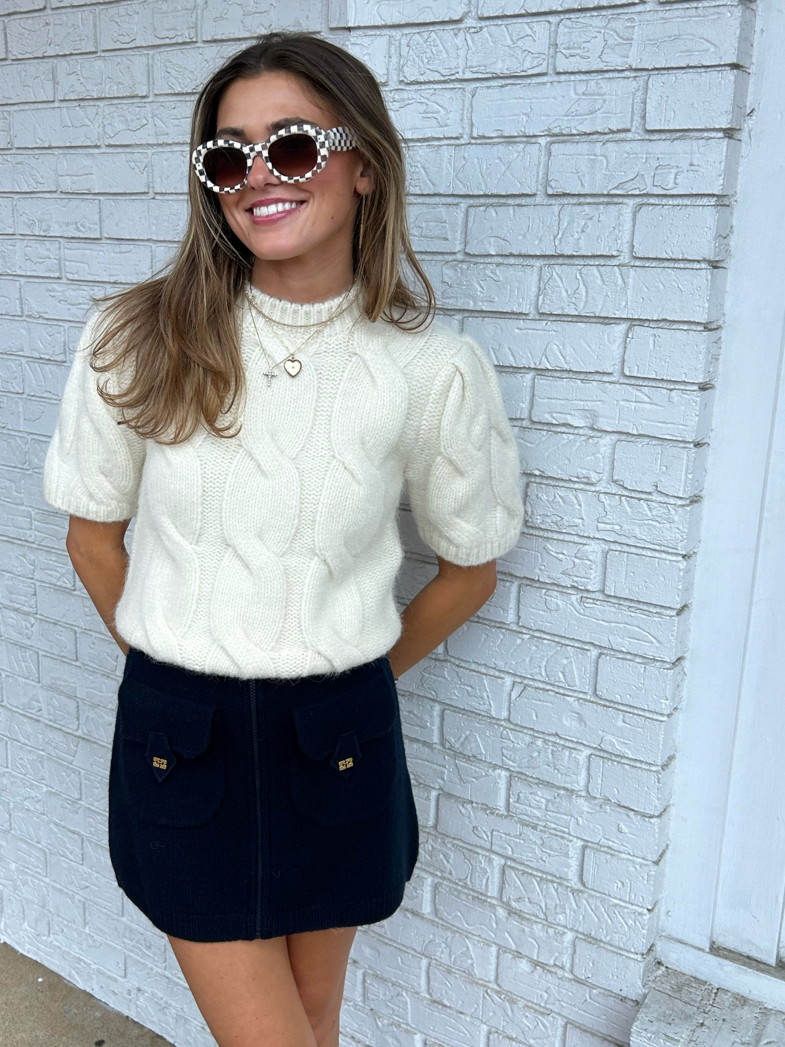 OOTD @ Cicada ! Go shop 🧡💋
Sweater - ANINE BING 
Skirt - Ganni
Sunglasses - Krewe
- tagged similar items and brands 💕

#LTKFallSale #LTKxWayDay #LTKSeasonal