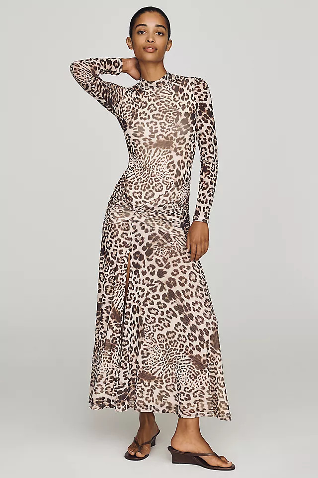 Lea Printed Mesh Maxi Dress | Anthropologie (US)
