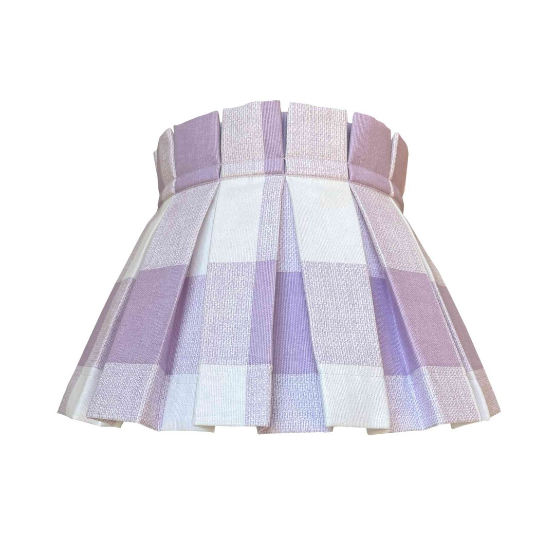 Box Pleat Lilac Purple Plaid Lampshade 100% Cotton - Etsy | Etsy (US)