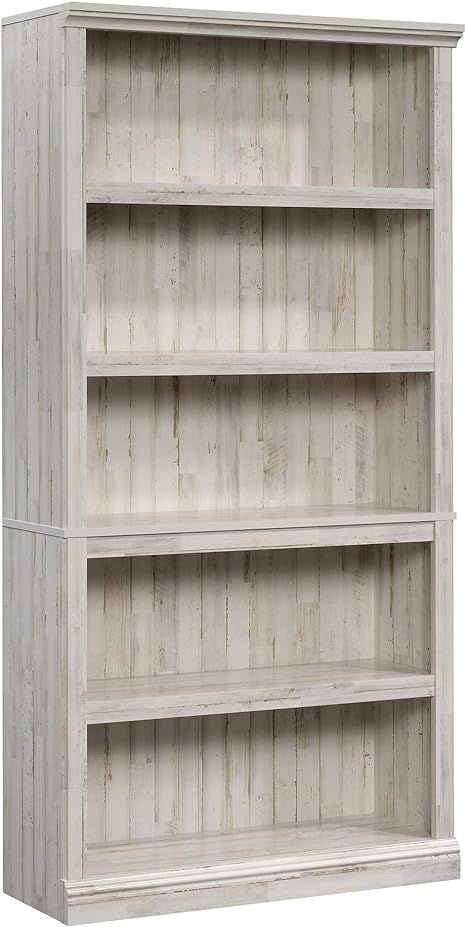 Sauder Miscellaneous Storage 5-Shelf Bookcase/Book Shelf, White Plank Finish | Amazon (US)