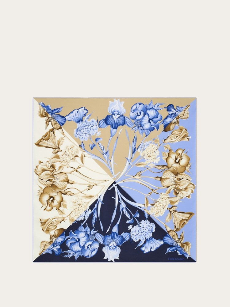 Hydrangea print silk scarf | Ferragamo