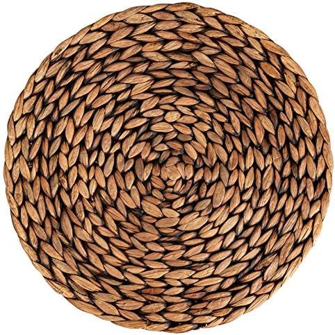CENBOSS Round Woven Placemats (Brown Wash, 13.5" Set of 4) | Amazon (US)