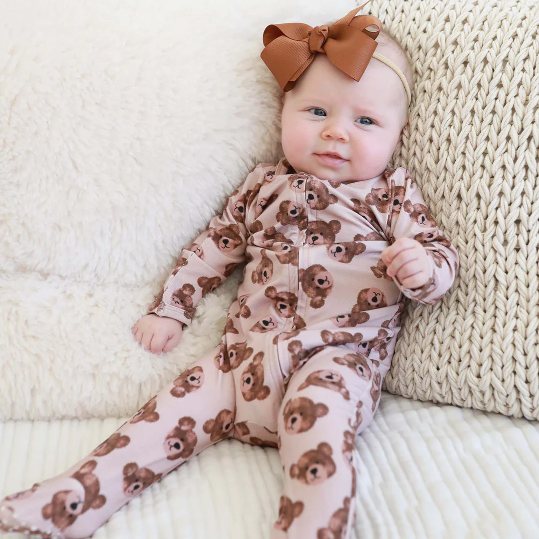 Teddy's Bears Zipper Footie | Caden Lane