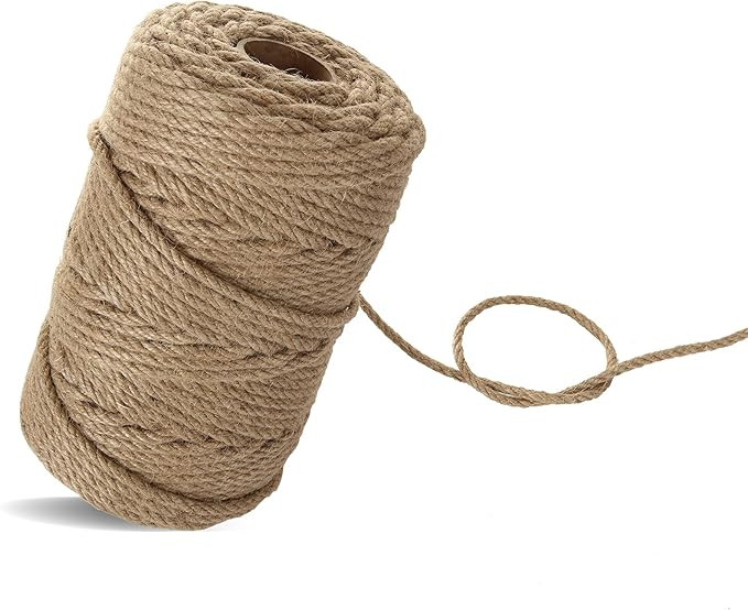 328 Feet Jute Rope 6mm Jute Twine String 4-Ply Natural Thick Jute Twine 1/4” Heavy Duty Hemp Ro... | Amazon (US)