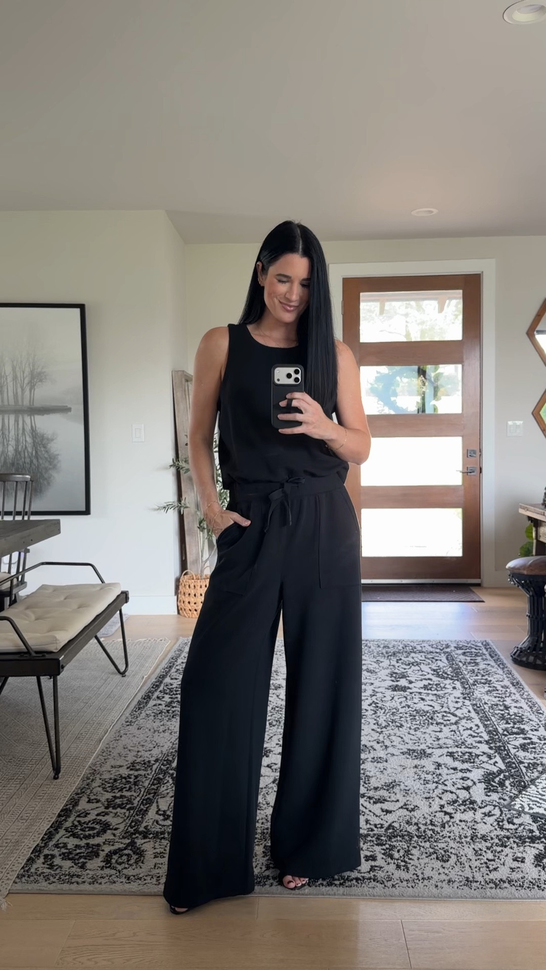 Use code DTKXSPANX for 15% off plus free shipping! 

@Spanx  Jumpsuit of my dreams!! Wearing a size medium but needed the small. Love the open back detail on this piece. 
