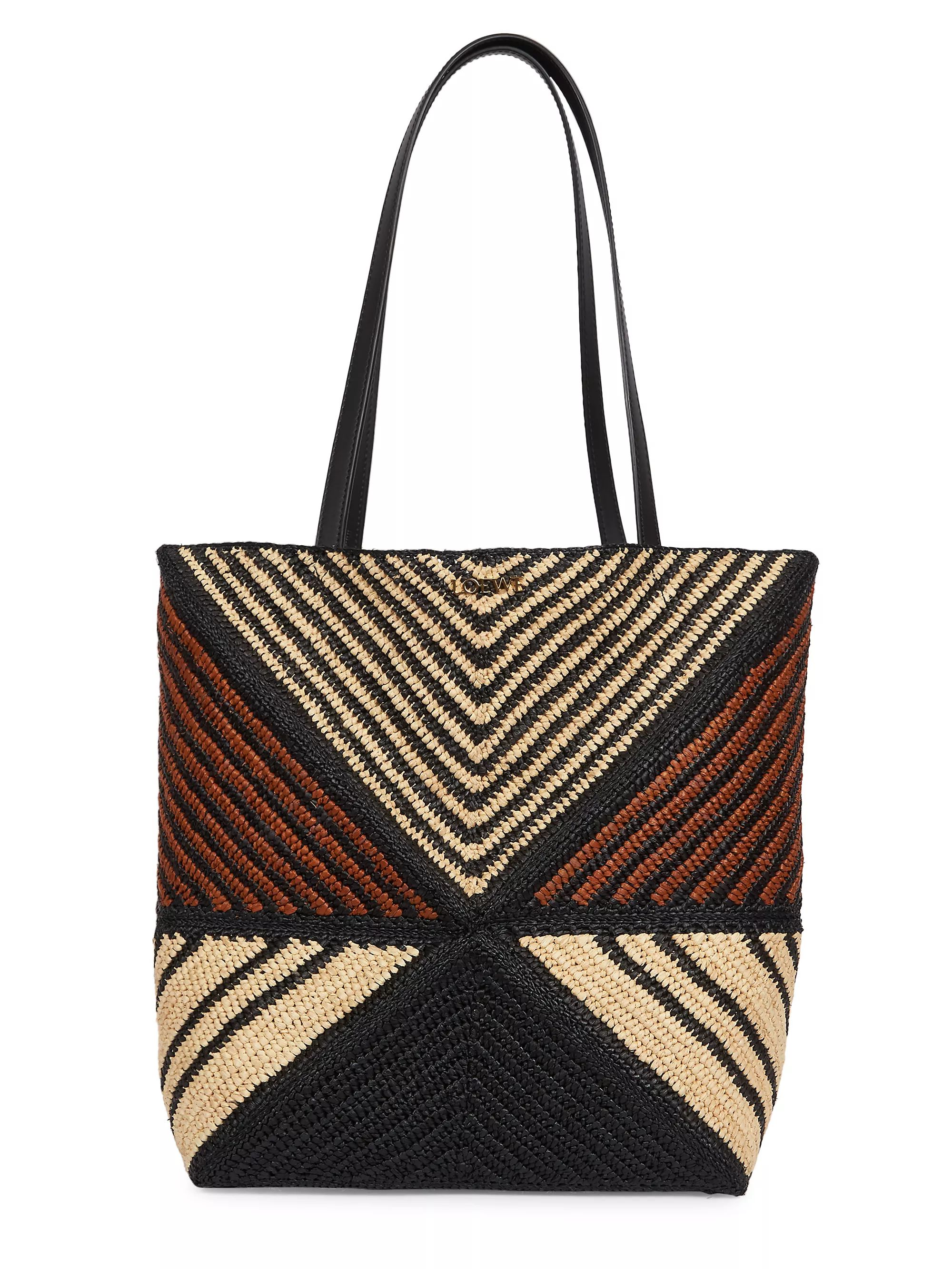 LOEWE x Paula's Ibiza 4FA Striped Raffia Foldable Tote Bag | Saks Fifth Avenue