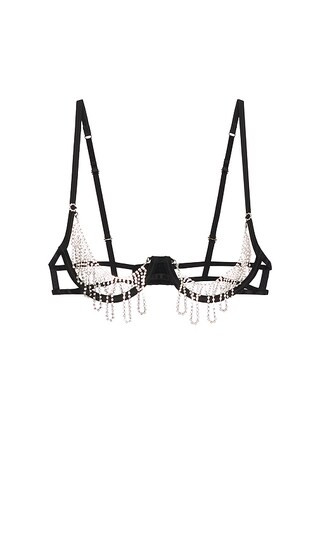 Estelle Open Wired Bra in Black, Silver & Clear | Revolve Clothing (Global)