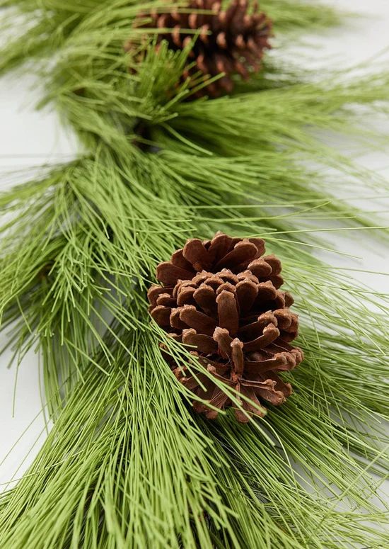 Faux Long Pine Needle and Pinecone Christmas Garland - 72 | Afloral