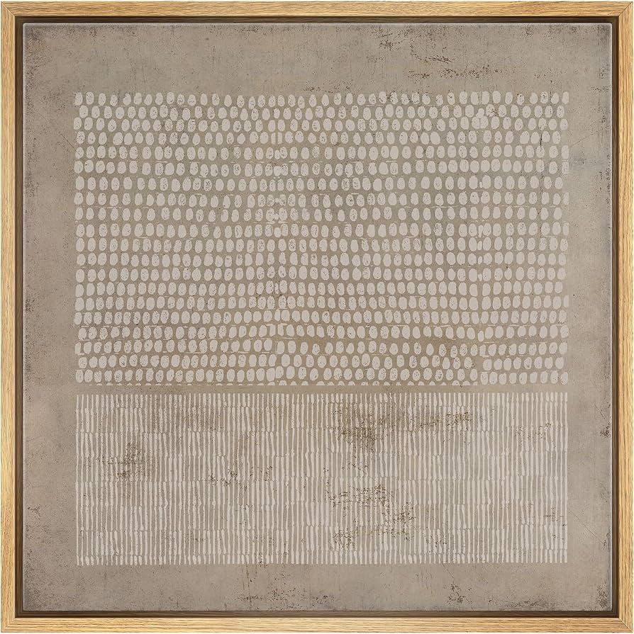 SIGNWIN Framed Canvas Print Wall Art Gunge Dark Pastel Geometric Pattern Abstract Shapes Illustra... | Amazon (US)