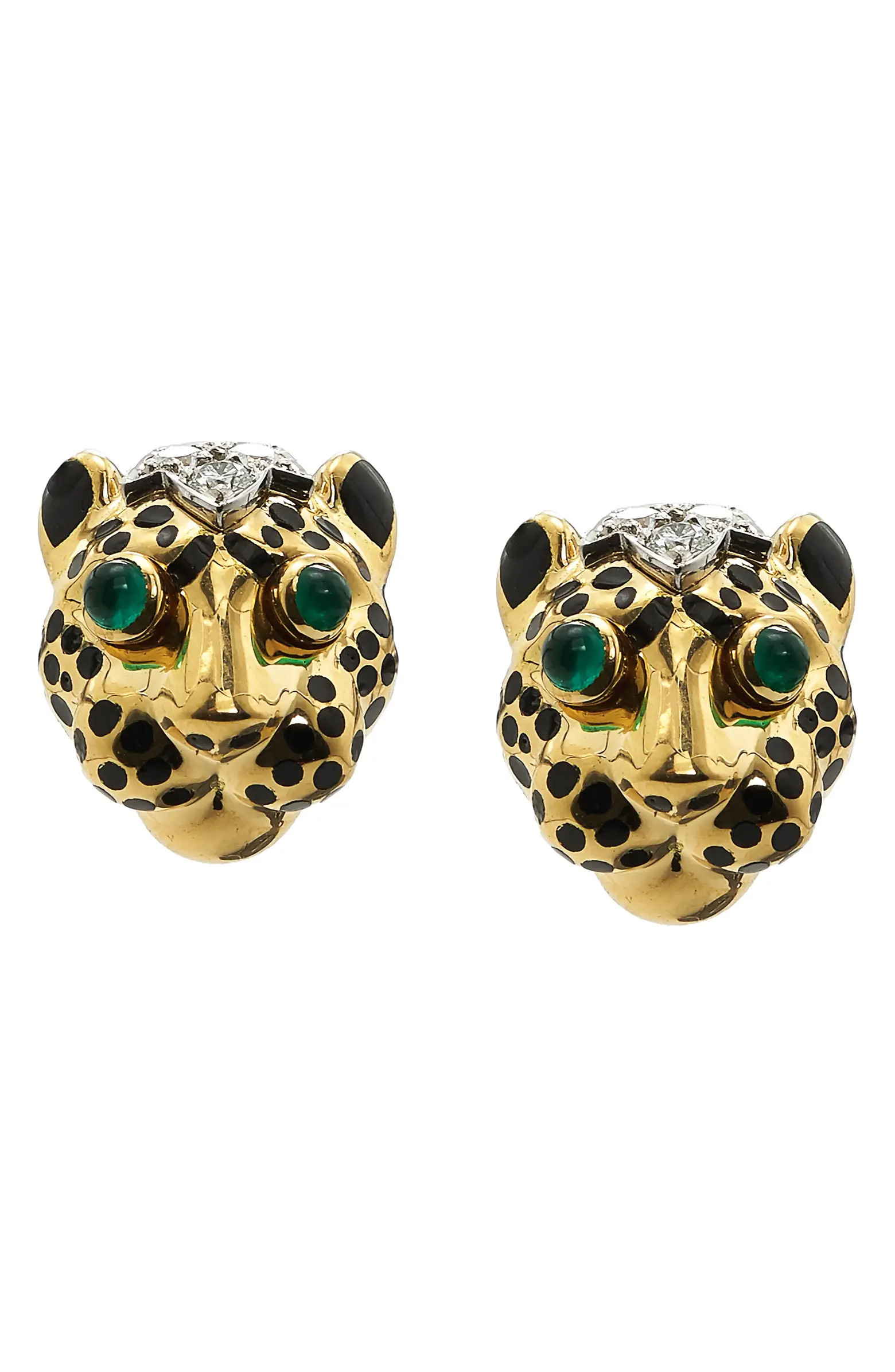 Kingdom Diamond Leopard Stud Earrings | Nordstrom