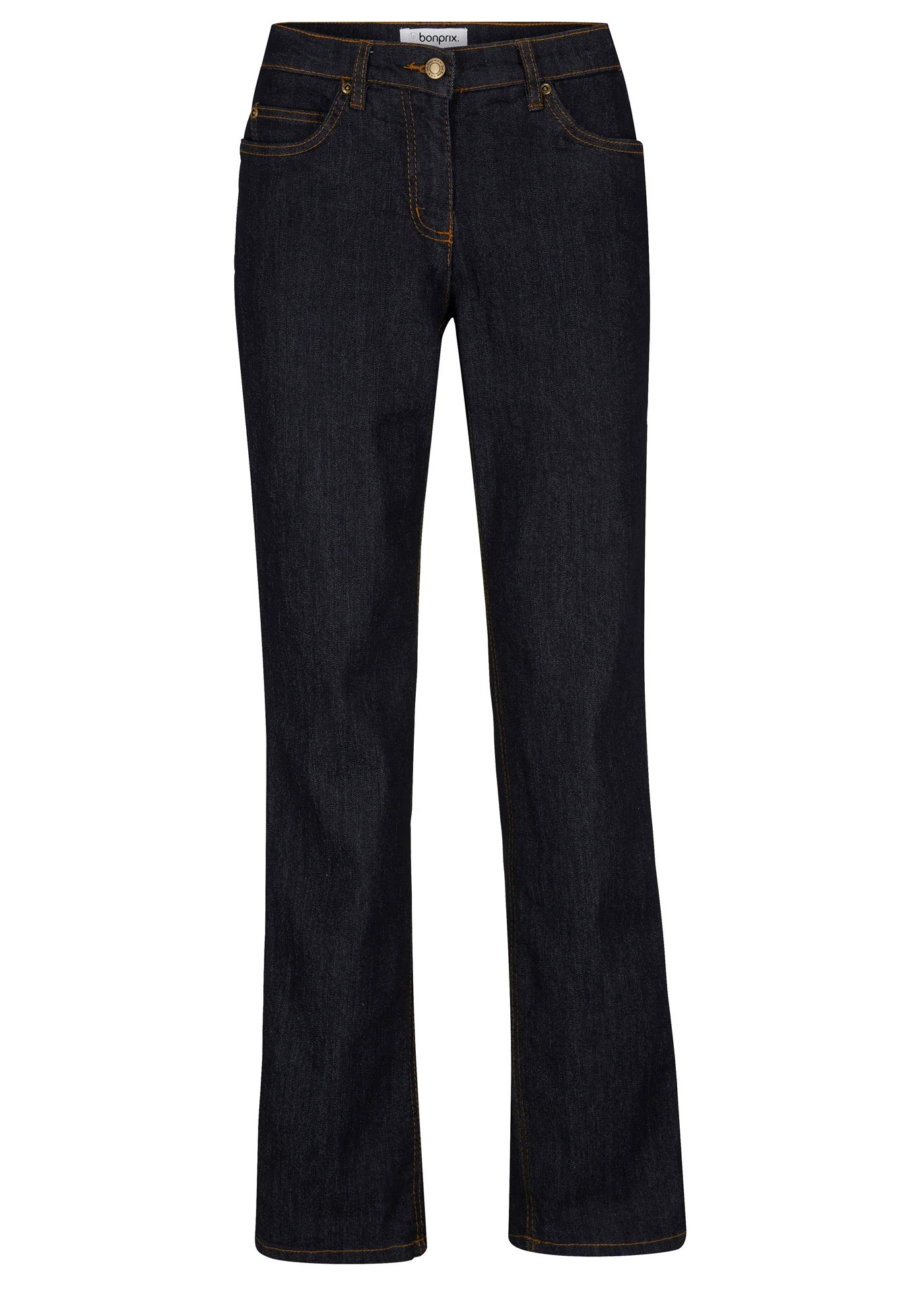 Straight stretch jeans mid waist donkerblauw denim | Bonprix NL