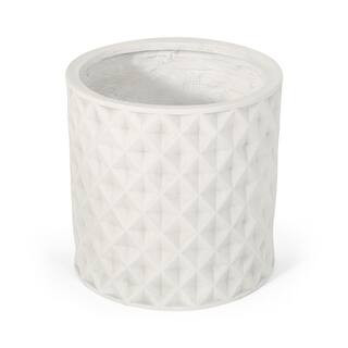 Corbett 13 in. Tall Antique White Lightweight Concrete Outdoor Planter | The Home Depot