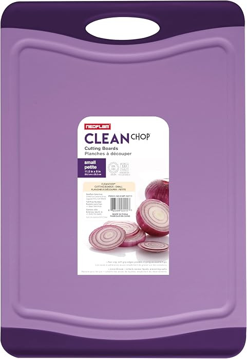Neoflam Flutto Poly Cutting Board - Purple, Durable Plastic, Knife-Scratch Resistant, Large Handl... | Amazon (US)