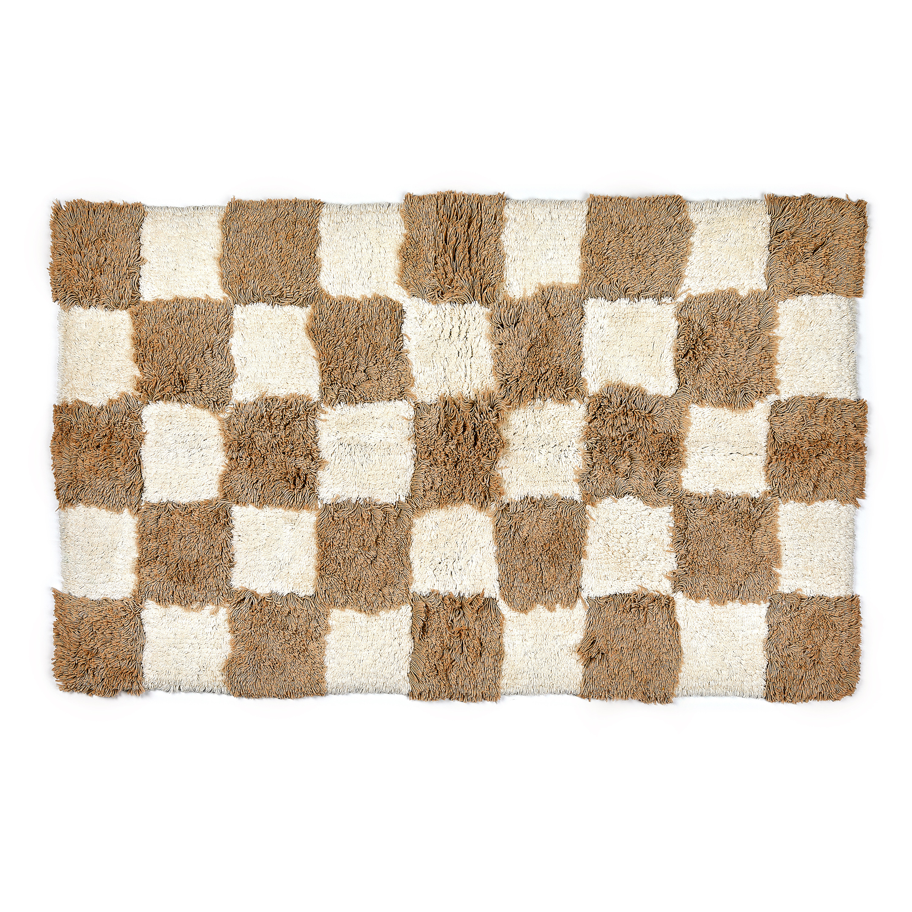 MacKenzie-Childs Checkerboard Taupe Bath Rug | MacKenzie-Childs