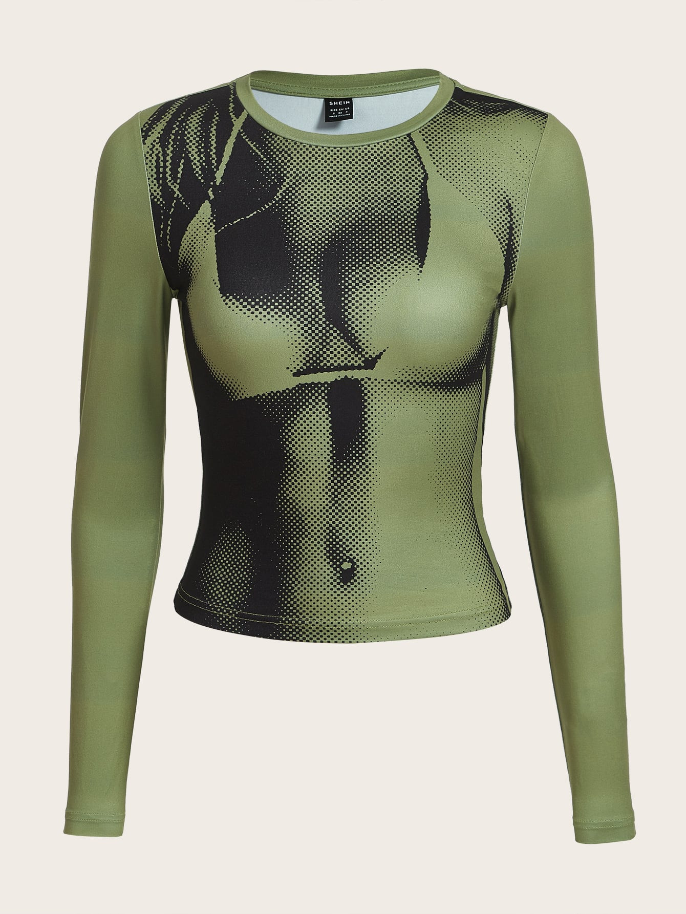 SHEIN ICON 3D Body Print Crop Tee | SHEIN