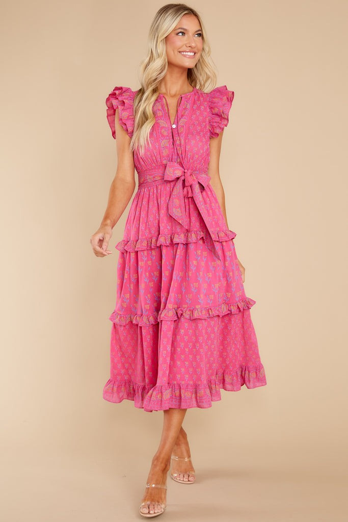 Kenzie Ditzy Midi Dress | Red Dress 