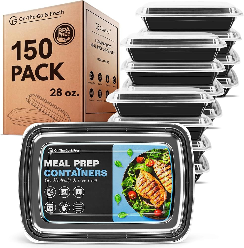 GUANFU Meal Prep Containers Reusable, 20 Pack Extra-Thick Food Storage Containers w/Lids Plastic ... | Amazon (US)