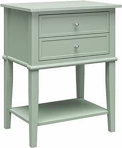 Ameriwood Home Franklin Accent Table with 2 Drawers, Pale Green | Amazon (US)