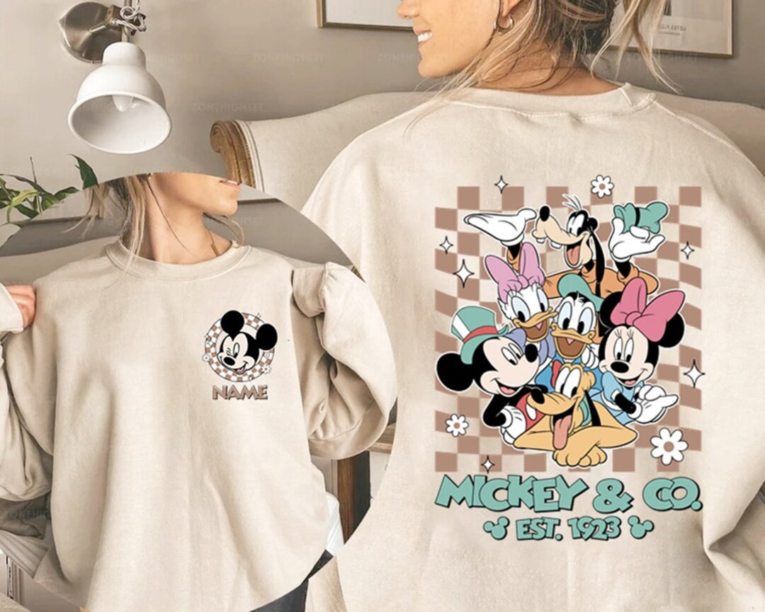 Retro Custom Mickey and Friends Shirt, Disneyland Vacation Shirt, Checkered Magic Kingdom Family ... | Etsy (US)