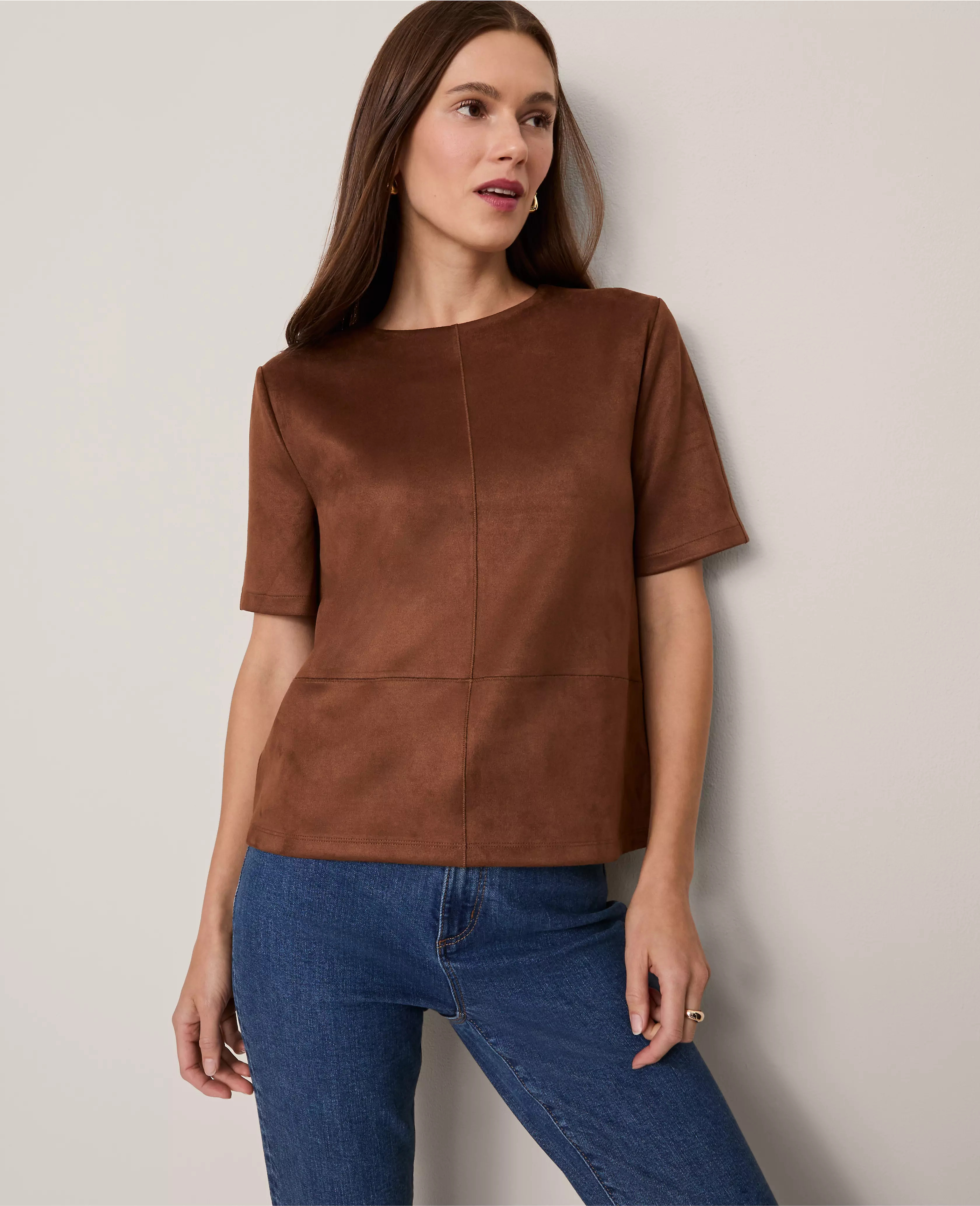 Faux Suede Top | Ann Taylor