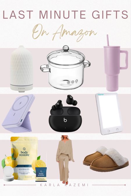 Last minute Christmas shopping is almost inevitable at times! I got you covered with super cute and popular gift ideas that get here before the 24th!🙌💕

✨diffuser
✨clear simmer pot
✨40oz simple modern tumbler 
✨portable charger
✨noise cancelling Bluetooth headphones- beats by Dre’s Bluetooth headphones
✨happy light— light therapy lamp
✨shower steamers, so relaxing and fun
✨chic and comfy lounge set
✨cozy and chic slippers❤️





Gifts, last minute gifts, gifts for her, deals, gifts in deal, gift guide teen girl, gift guide for her, last minute gift for her, stocking stuffer for her, Christmas gift, Christmas present, gift for mom, gift for MIL, gift for girlfriend, gift for aunt, gift for grandma, gift for mother in law, Amazon find.

#LTKfindsunder100 #LTKHoliday #LTKGiftGuide