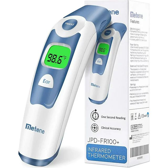 Metene Forehead and Ear Thermometer, Infrared Thermometer for Baby & Kid & Adult, 1s Fast Reading... | Walmart (US)