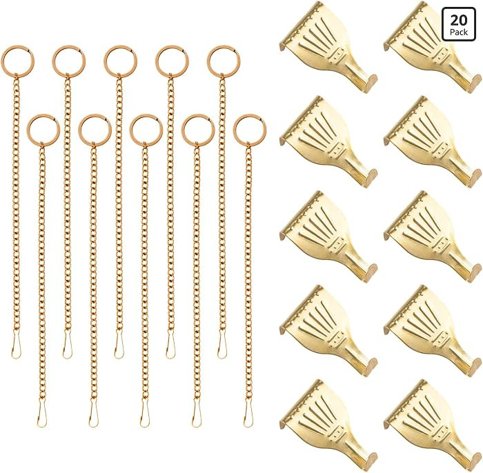 Picture Hanging Kit 10Pcs Picture Rail Hooks with 10Pcs Chains, Metal Rail Hanging Hooks Picture ... | Amazon (US)