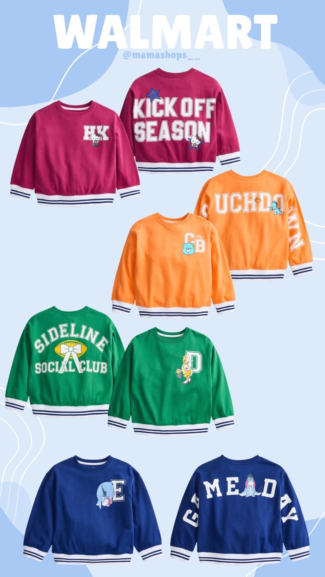 Pull over sweatshirt themed characters for girls, like Hello Kitty and more !😍💖

Find them at Walmart, linking here for easy access✨🛍️

#LTKmomlife #LTKSeasonal #LTKKids