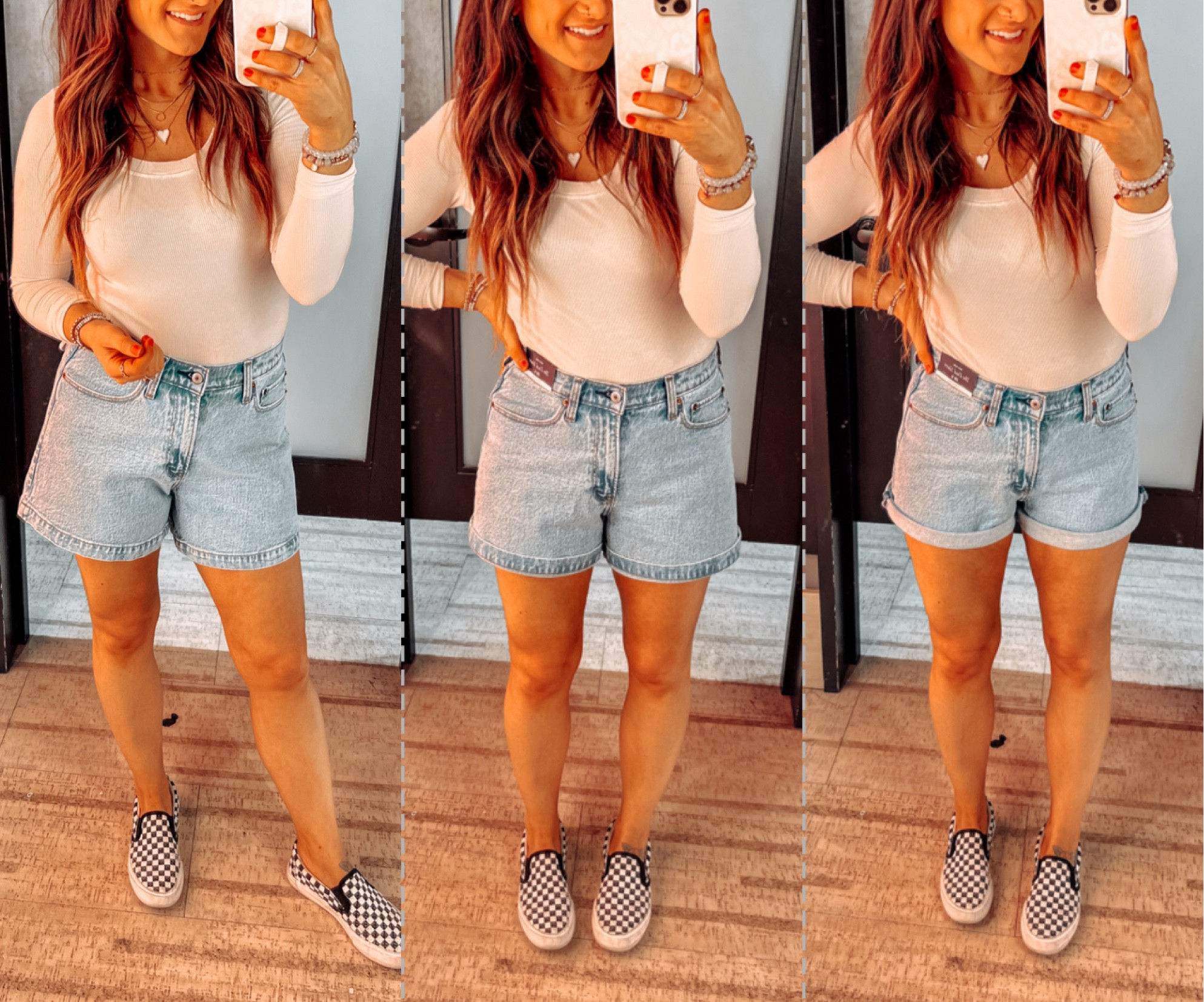 A&F dad shorts 👌 full length, cuffed once, and folded twice. I’m in the curve love. True to size or size up one for a more relaxed fit. Be sure to use promo code: AFLTK for 20% off during the LTK spring sale!! 

#LTKfindsunder50 #LTKSpringSale #LTKstyletip