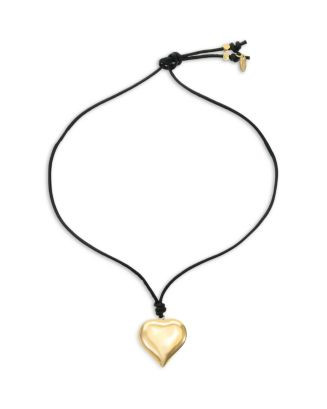 Ettika Heart Faux Leather Cord Pendant Necklace in 18K Gold Plated, 20" | Bloomingdale's Jewelry ... | Bloomingdale's (AU)