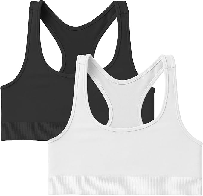 Kurve Girl’s Stretchy Crop Racerback Undershirt Training Sports Bra, UV Protective Fabric, UPF ... | Amazon (US)