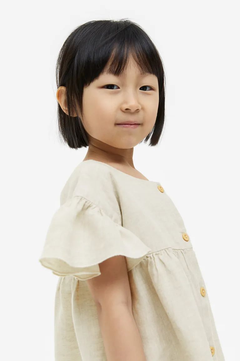 Flutter-sleeved Double-weave Dress | H&M (US + CA)