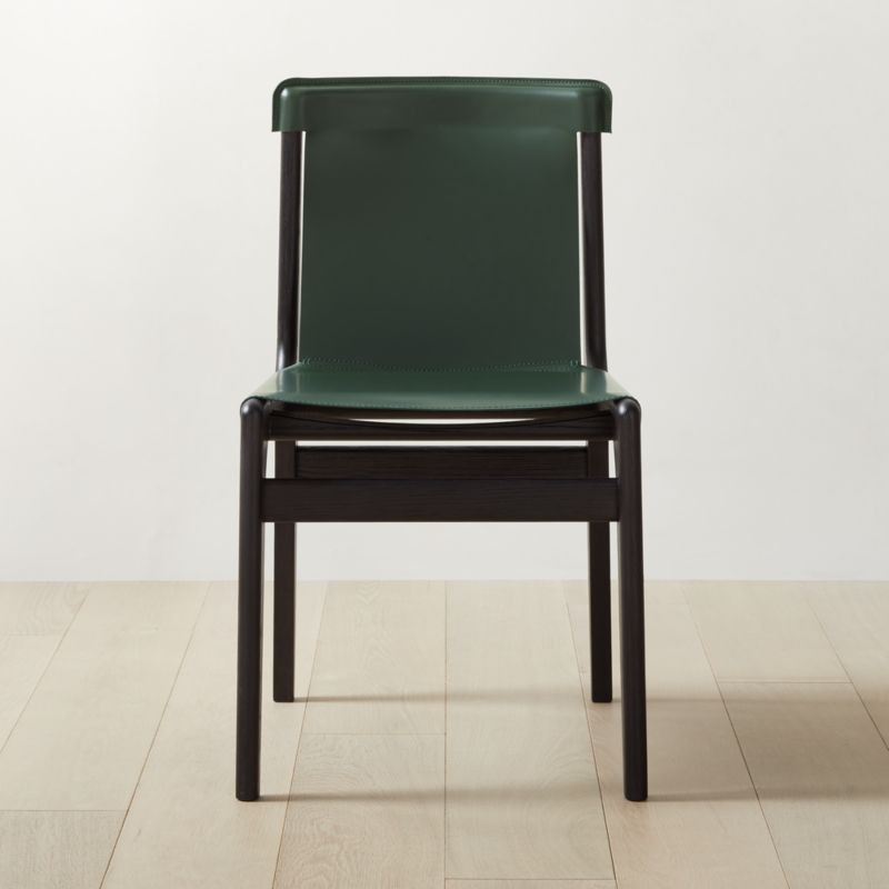 Burano Green Leather Sling Chair Set of 4 + Reviews | CB2 | CB2