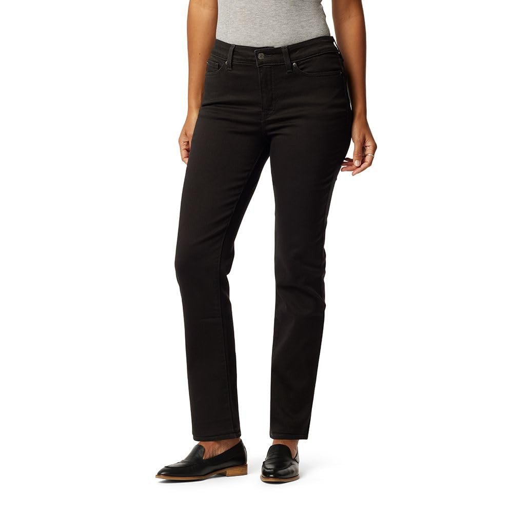 Levi Strauss Signature Gold Women's Curvy Totally Shaping Straight Jeans Mid-Rise Stretch Denim (... | Amazon (US)