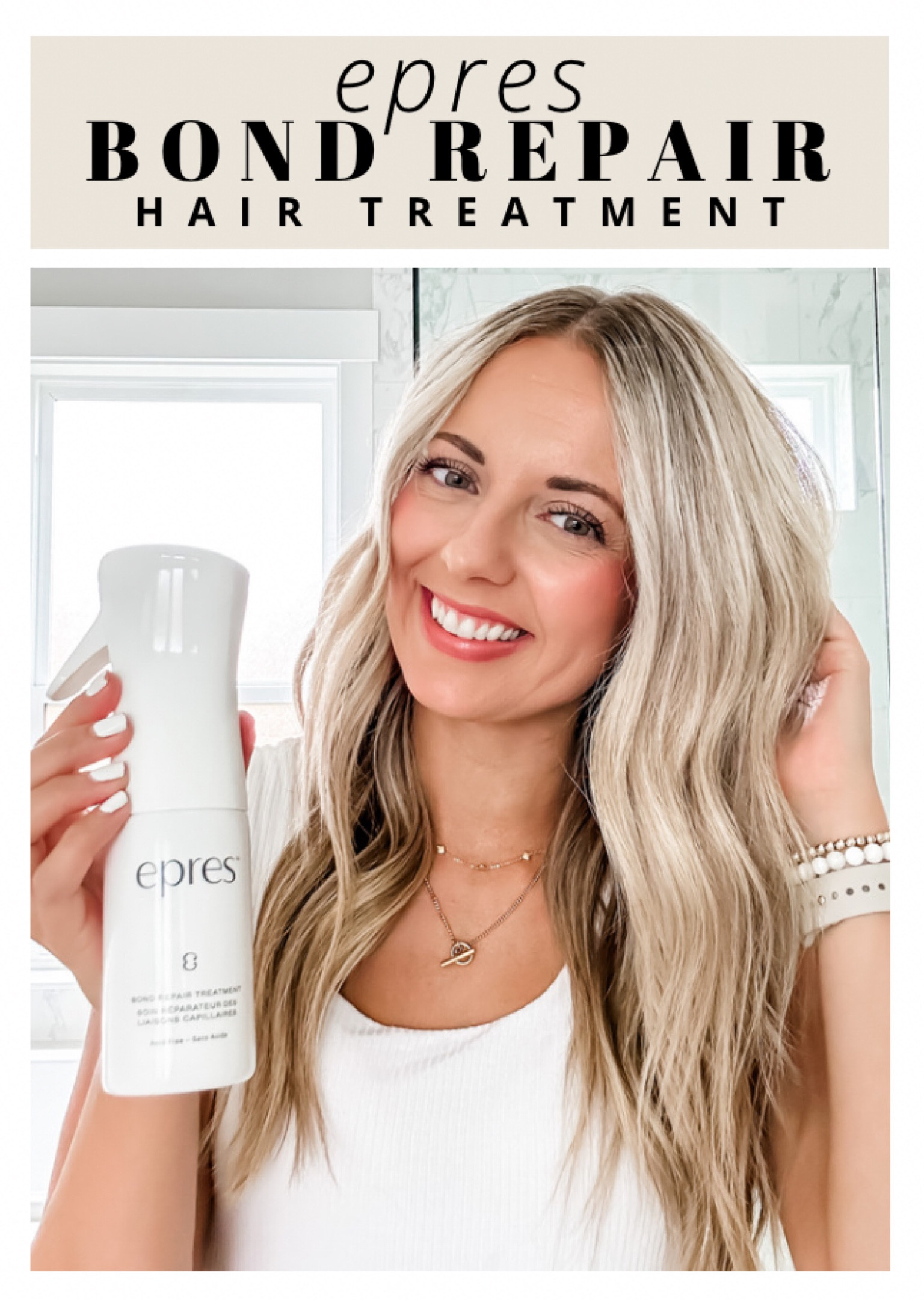 Epres Bond Repair Treatment was created by one of the founders of Olaplex! It’s a spray-on treatment that gives lasting repair for damaged hair, and I’m super impressed with the results! After one use, my hair feels softer, shinier and looks healthier 😍

#ad The @epres starter kit comes with a spray bottle and two bottles of concentrate! Just pour in a vial, add water, and generously saturate your hair. Leave in for 10 minutes and then wash your hair as normal for softer, stronger and healthier hair. 

Each vial of concentrate should give you 2-3 uses depending on the length and thickness of your hair! Use 1-2 times a week for best results. 

$48 for the starter kit, and $34 for a 2-pack of concentrate refills! Free shipping when you register to receive #epres emails. 

#LTKbeauty #LTKunder50 #LTKunder100