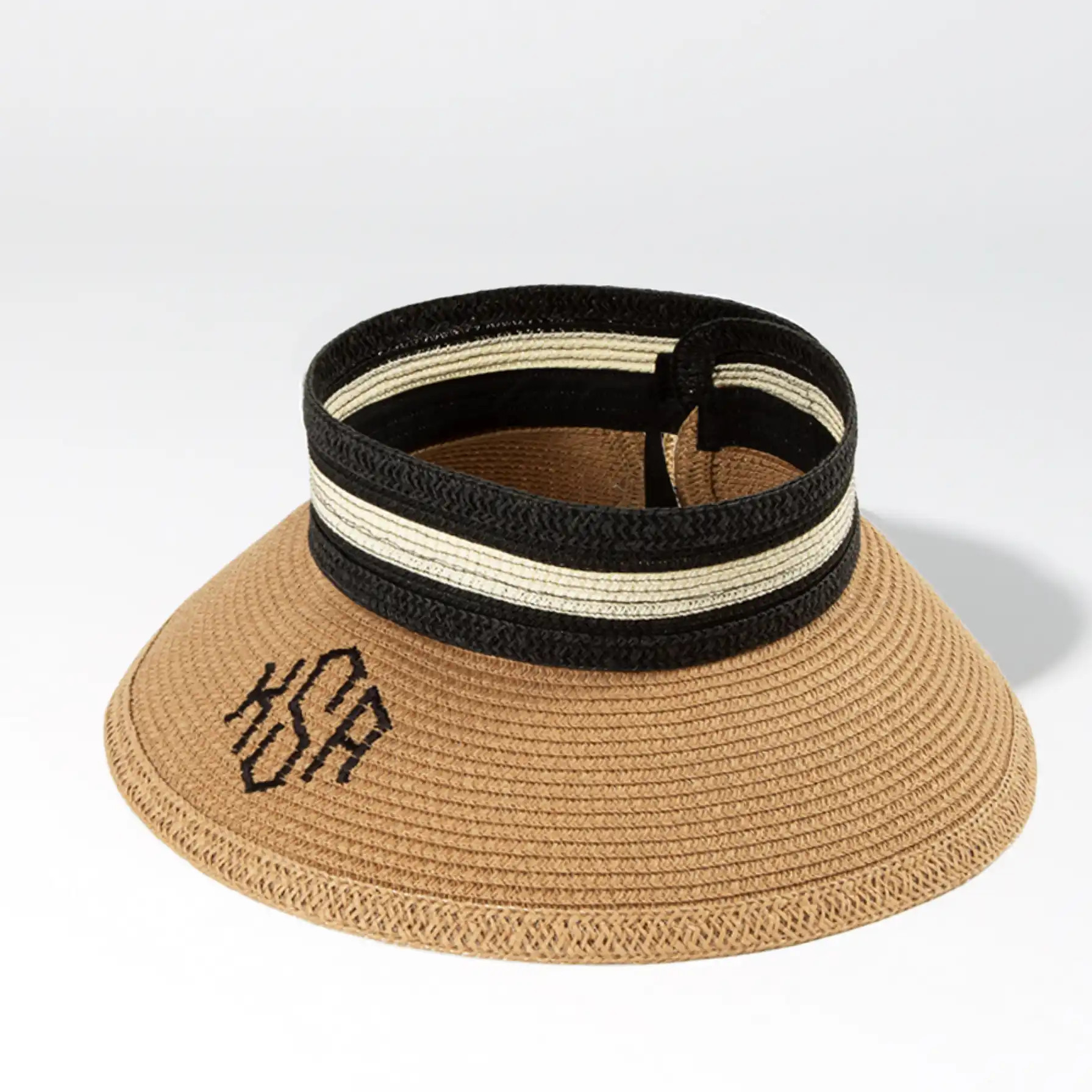 Monogrammed Packable Straw Visor | Marleylilly
