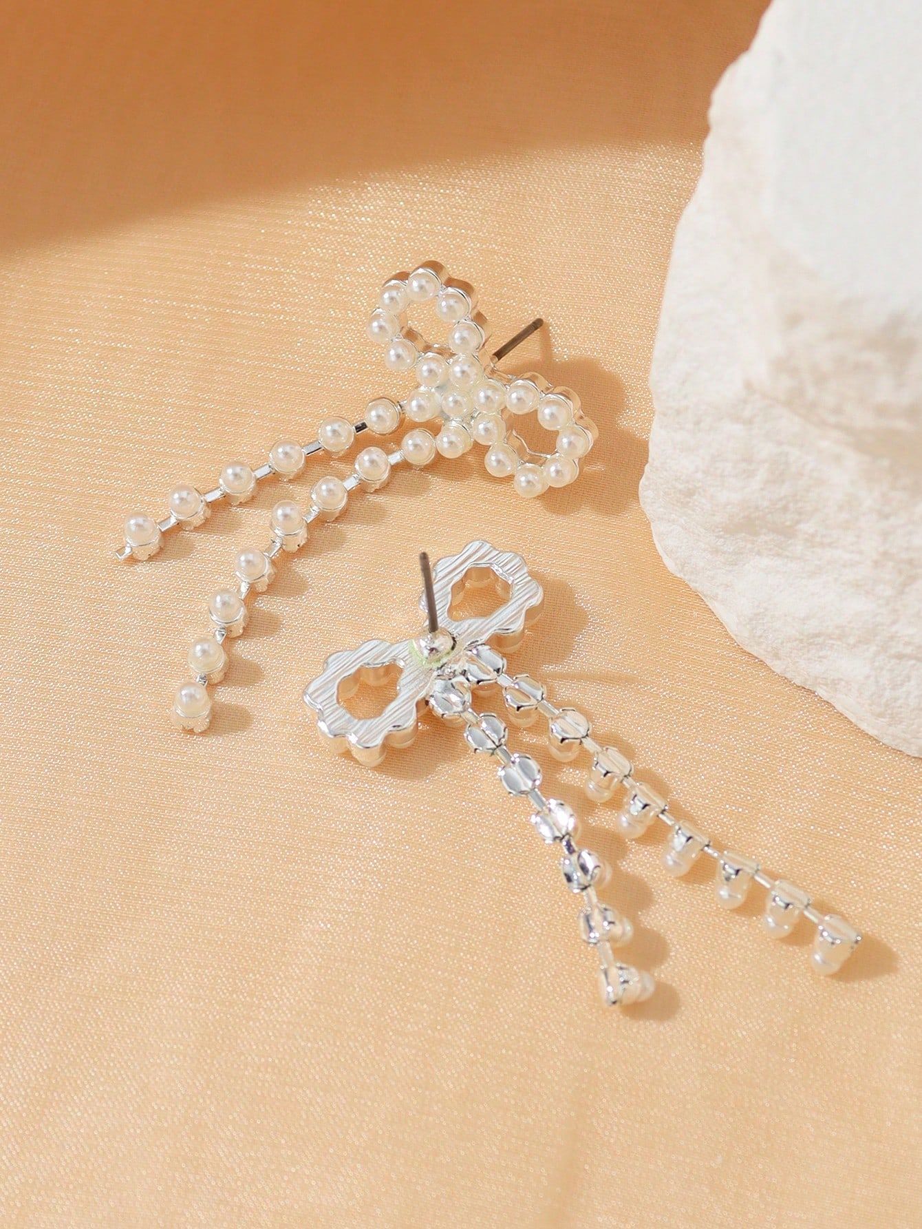 1pair Beautiful Butterfly & Pearl Dangle Earrings Suitable For Women's Daily Wear | SHEIN