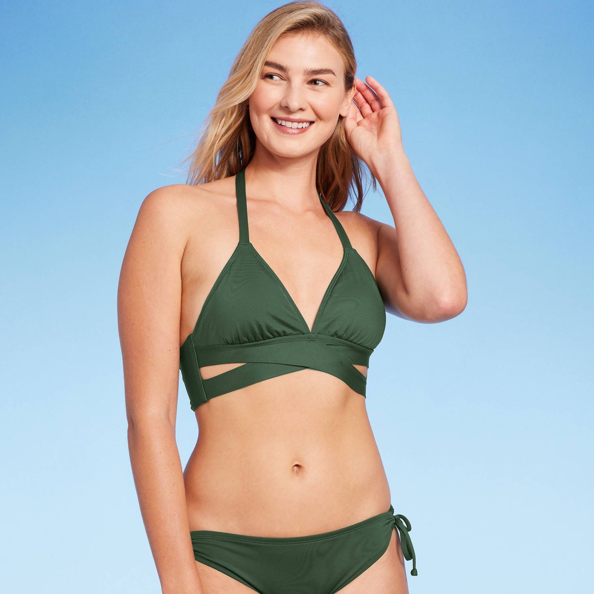 Women's Faux Wrap Halter Bikini Top - Kona Sol™ | Target