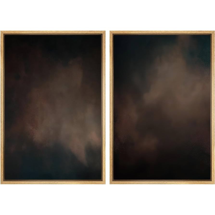 SIGNFORD Framed Canvas Print Wall Art Set Moody Dark Abstract Earth Tones Illustration Modern Art... | Amazon (US)