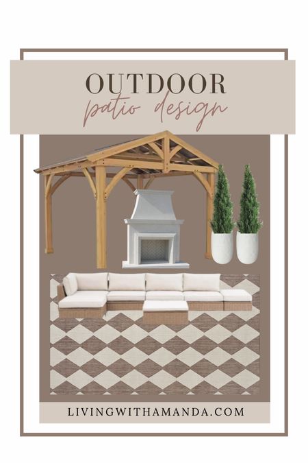 Outdoor patio design
Outdoor decor
Outdoor rug
Outdoor fireplace
Outdoor gazebo 
Outdoor sofa
Outdoor faux plants
Outdoor pots

#LTKhome #LTKsalealert #LTKSeasonal