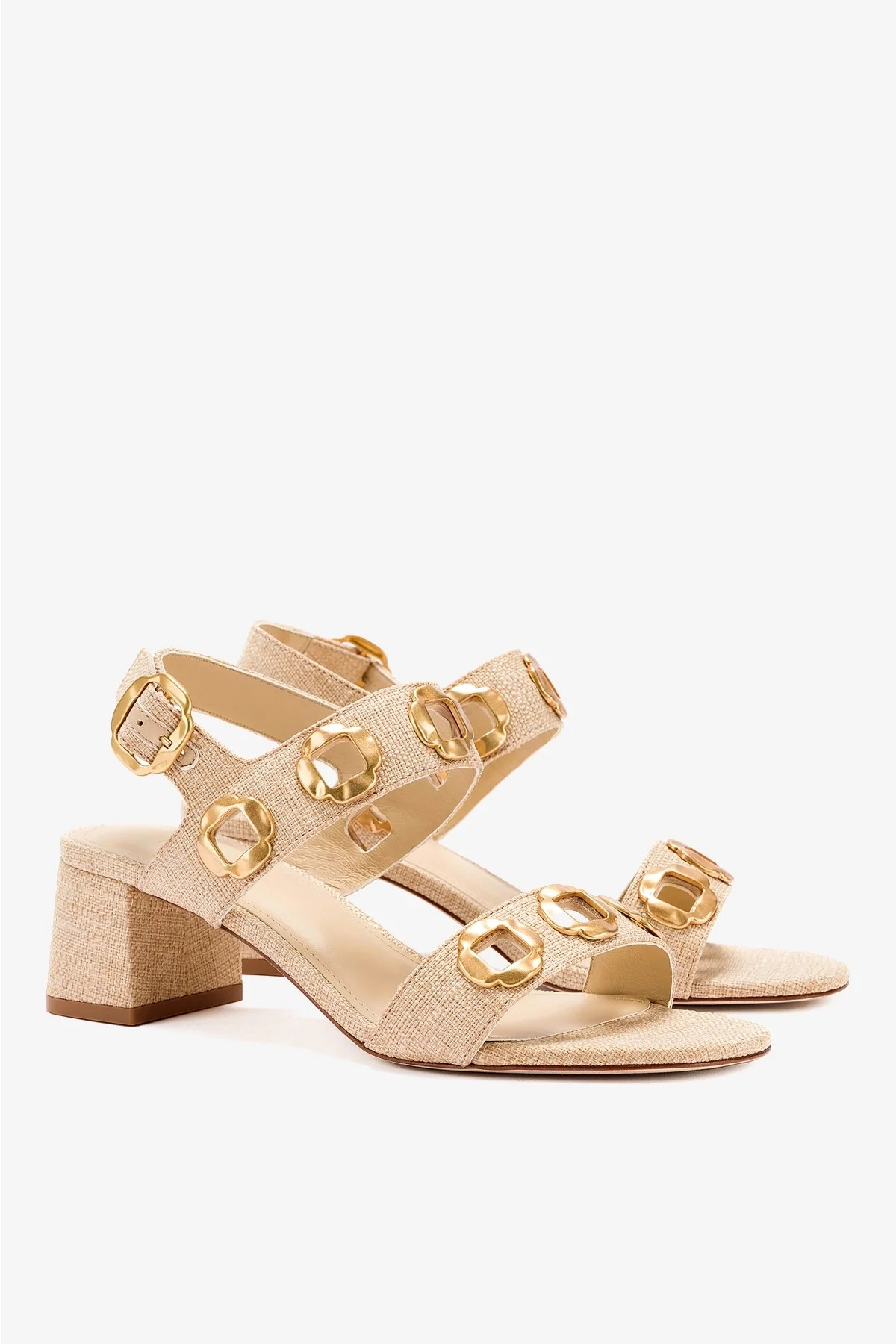 Milan Sandal In Beige Raffia | Larroude
