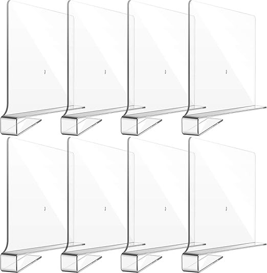 Boao Acrylic Shelf Dividers for Closet Wood Shelf Organizer Multi-Functional Wood Closet Separato... | Amazon (US)