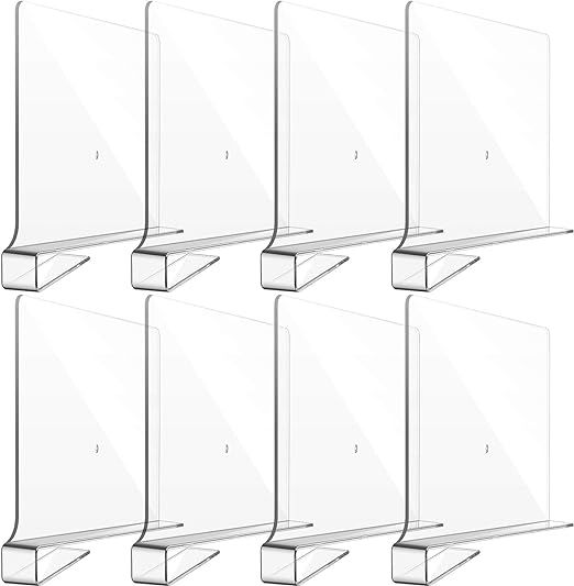 Boao Acrylic Shelf Dividers for Closet Wood Shelf Organizer Multi-Functional Wood Closet Separato... | Amazon (US)