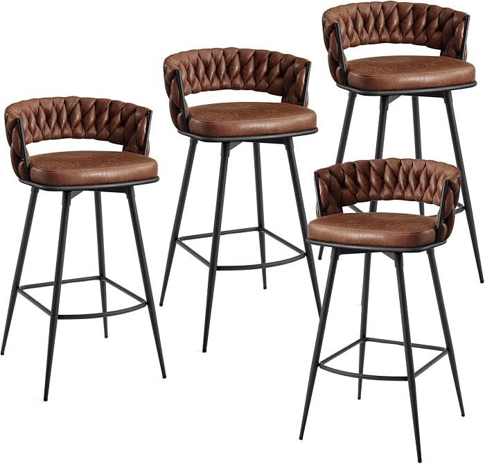 BV Bar Height Bar Stools Set of 4, 30 inch Seat Height Bar Stools, 180\u00b0 Swivel Barstools wit... | Amazon (US)